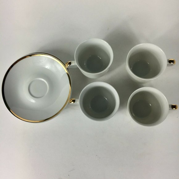 Set Of 4 Cups And Saucers Southington by Baum Fine China Jasmine in Box - Picture 2 of 8